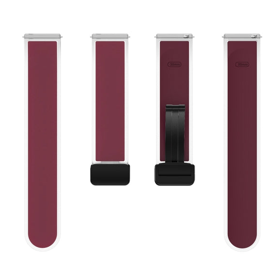 For Samsung Galaxy Watch6 / 5 / 4 Translucent Magnetic Black Buckle Silicone Watch Band(Wine Red)