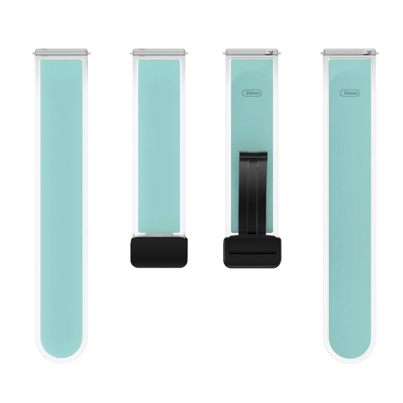 For Samsung Galaxy Watch6 / 5 / 4 Translucent Magnetic Black Buckle Silicone Watch Band(Light Green)