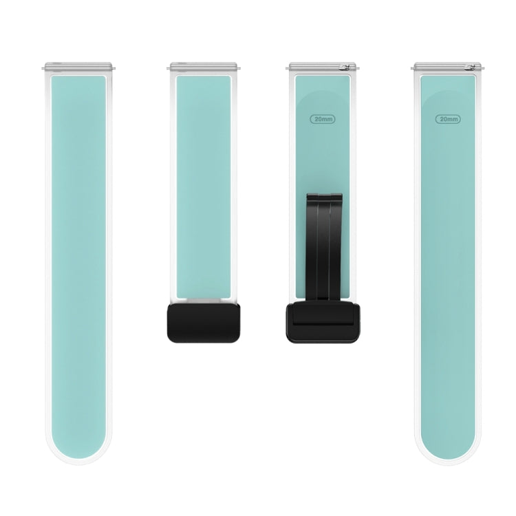 For Samsung Galaxy Watch6 / 5 / 4 Translucent Magnetic Black Buckle Silicone Watch Band(Light Green)
