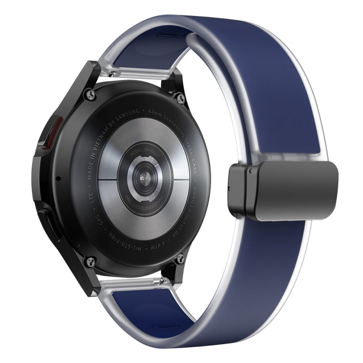 For Samsung Galaxy Watch6 / 5 / 4 Translucent Magnetic Black Buckle Silicone Watch Band(Dark Blue)