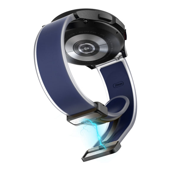 For Samsung Galaxy Watch6 / 5 / 4 Translucent Magnetic Black Buckle Silicone Watch Band(Dark Blue)