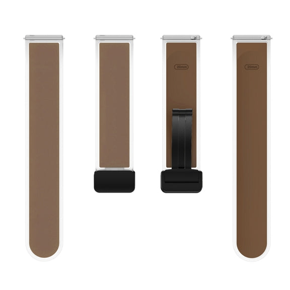 For Samsung Galaxy Watch6 / 5 / 4 Translucent Magnetic Black Buckle Silicone Watch Band(Dark Brown)