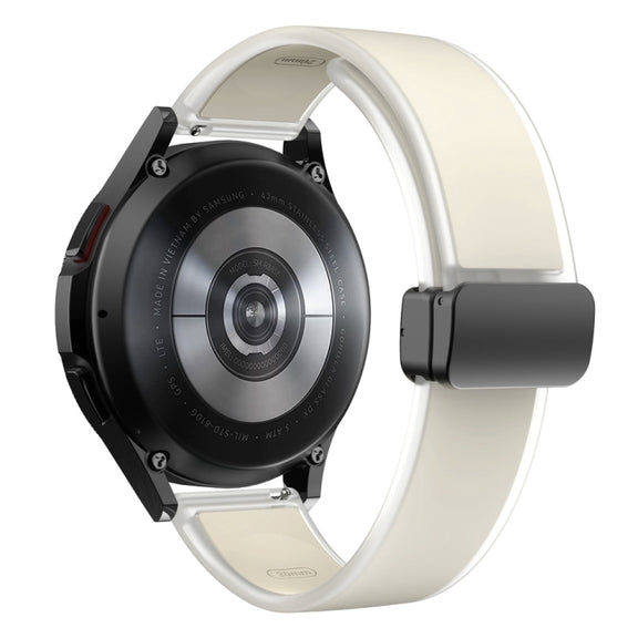 For Samsung Galaxy Watch6 / 5 / 4 Translucent Magnetic Black Buckle Silicone Watch Band(Starlight Color)