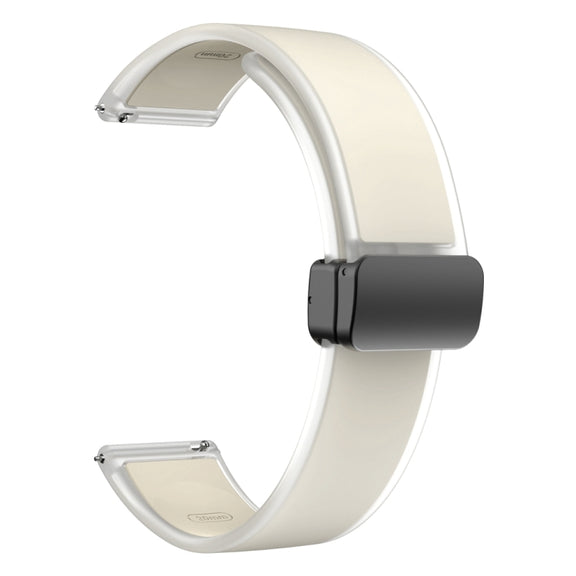 For Samsung Galaxy Watch6 / 5 / 4 Translucent Magnetic Black Buckle Silicone Watch Band(Starlight Color)