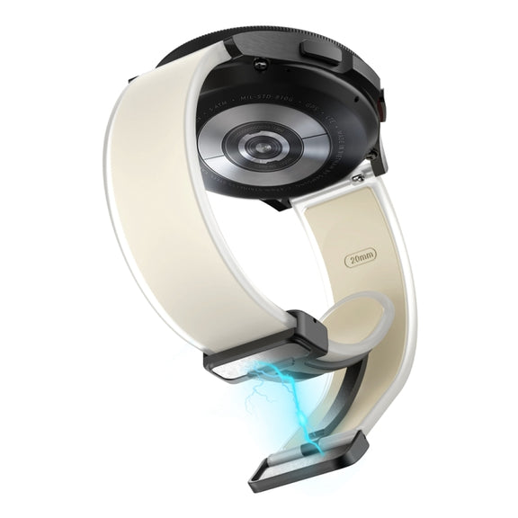 For Samsung Galaxy Watch6 / 5 / 4 Translucent Magnetic Black Buckle Silicone Watch Band(Starlight Color)