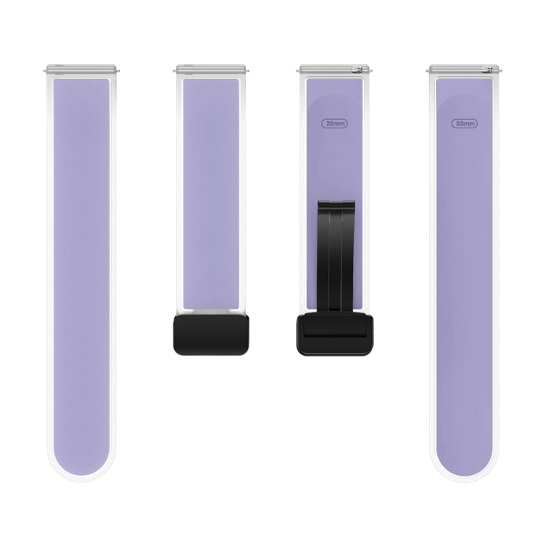For Samsung Galaxy Watch6 / 5 / 4 Translucent Magnetic Black Buckle Silicone Watch Band(Purple)