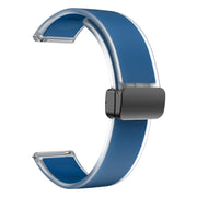 For Samsung Galaxy Watch6 / 5 / 4 Translucent Magnetic Black Buckle Silicone Watch Band(Rock Blue)