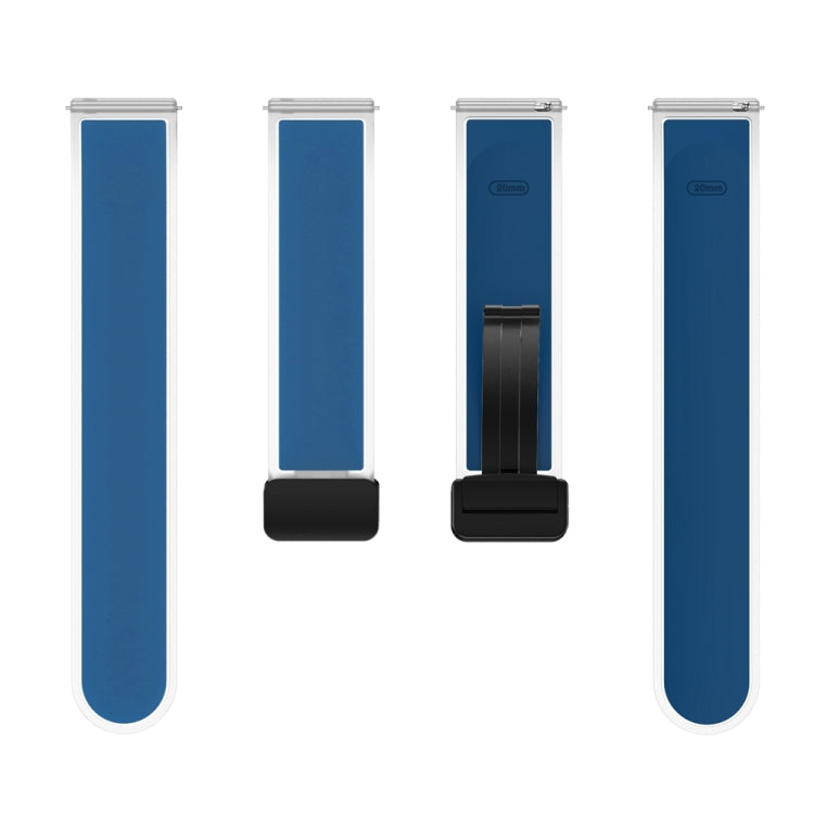 For Samsung Galaxy Watch6 / 5 / 4 Translucent Magnetic Black Buckle Silicone Watch Band(Rock Blue)