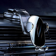 D6 Mechanical Locking Wireless Fast Charging Air Outlet Car Holder, Style:Strong Suction Cup Version