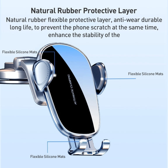 D6 Mechanical Locking Wireless Fast Charging Air Outlet Car Holder, Style:Standard