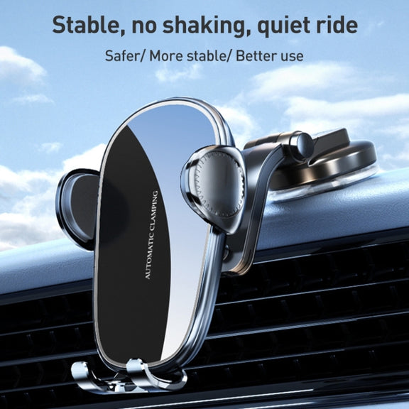 D6 Mechanical Locking Wireless Fast Charging Air Outlet Car Holder, Style:Standard