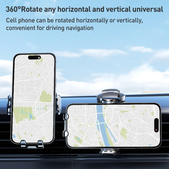 D6 Mechanical Locking Wireless Fast Charging Air Outlet Car Holder, Style:Standard