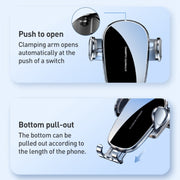 D6 Mechanical Locking Wireless Fast Charging Air Outlet Car Holder, Style:Standard