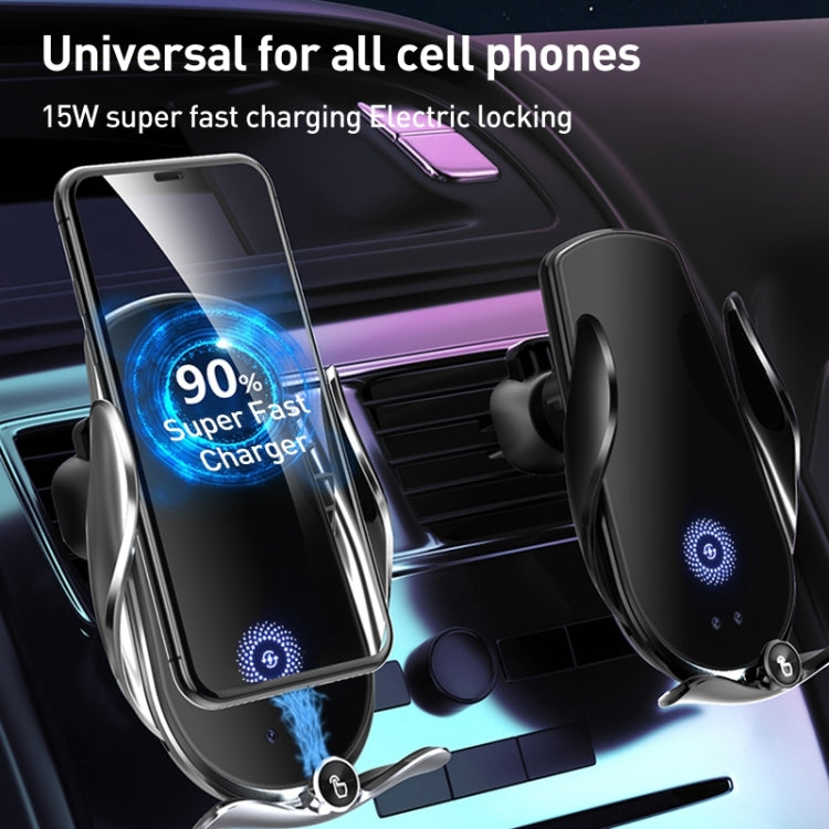 M2 Infrared lnduction Wireless Fast Charging Air Outlet Car Holder(Silver) - Wireless Charger Holders by PMC TechLife | Online Shopping South Africa | PMC TechLife | Buy Now Pay Later Mobicred