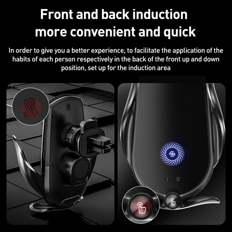M2 Infrared lnduction Wireless Fast Charging Air Outlet Car Holder(Silver) - Wireless Charger Holders by PMC TechLife | Online Shopping South Africa | PMC TechLife | Buy Now Pay Later Mobicred