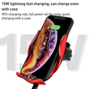 M3 Infrared lnduction Wireless Fast Charging Air Outlet Car Holder(Red)