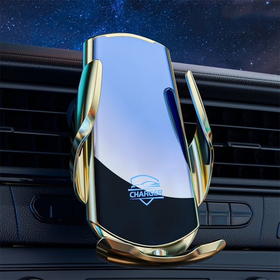 Q3S Infrared lnduction Wireless Fast Charging Air Outlet Car Holder(Gold)