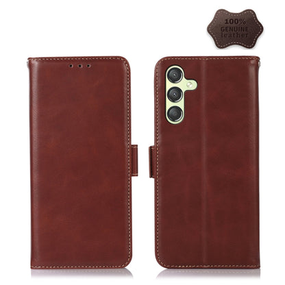 For Xiaomi 14 Magnetic Crazy Horse Texture Genuine Leather RFID Phone Case(Brown) - free shipping - PMC Jewellery - Order now!