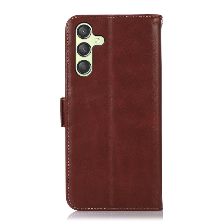 For Xiaomi 14 Magnetic Crazy Horse Texture Genuine Leather RFID Phone Case(Brown) - free shipping - PMC Jewellery - Order now!