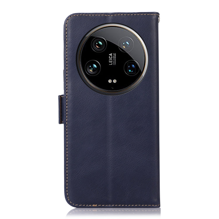 For Xiaomi 14 Ultra Magnetic Crazy Horse Texture Genuine Leather RFID Phone Case(Blue) - free shipping - PMC Jewellery - Order now!