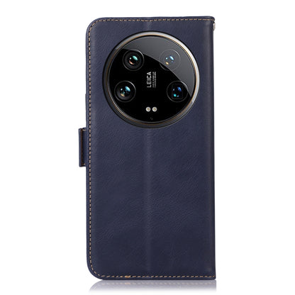 For Xiaomi 14 Ultra Magnetic Crazy Horse Texture Genuine Leather RFID Phone Case(Blue) - free shipping - PMC Jewellery - Order now!