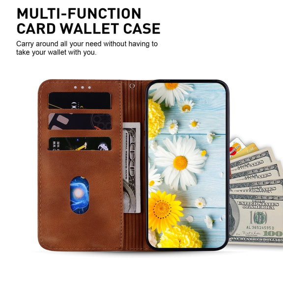 For Honor Magic6 Pro Lily Embossed Leather Phone Case(Brown)