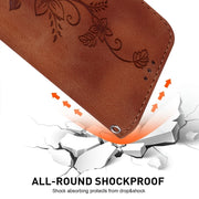 For Honor Magic6 Pro Lily Embossed Leather Phone Case(Brown)