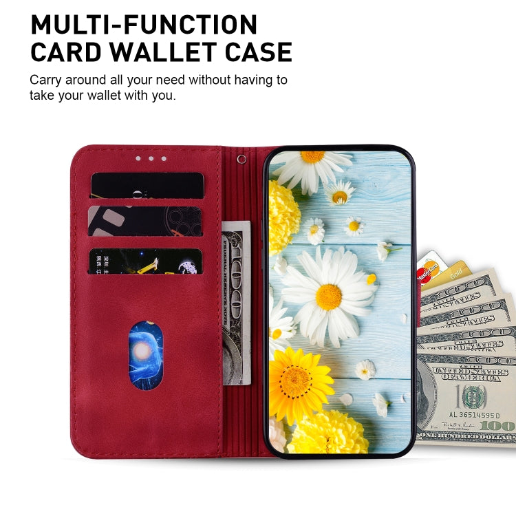 For Honor Magic6 Pro Lily Embossed Leather Phone Case(Red)