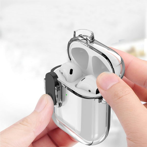 For AirPods 1 / 2 Ice Crystals Shockproof Earphone Protective Case(Grey)