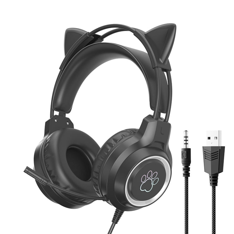 G35 Cute Cat RGB Head-mounted Wired Gaming Earphone(Black) - Multimedia Headset by PMC Jewellery | Online Shopping South Africa | PMC Jewellery | Buy Now Pay Later Mobicred