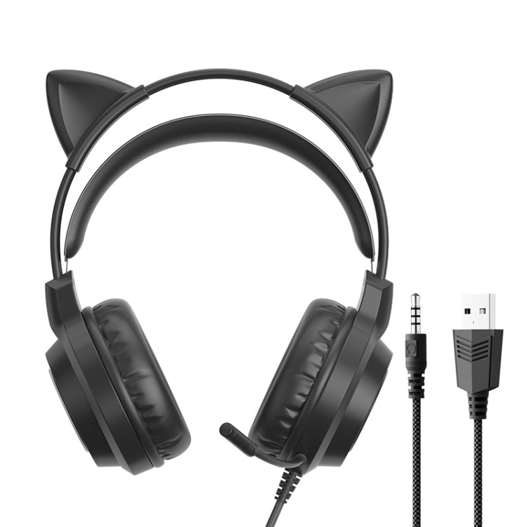 G35 Cute Cat RGB Head-mounted Wired Gaming Earphone(Black) - Multimedia Headset by PMC Jewellery | Online Shopping South Africa | PMC Jewellery | Buy Now Pay Later Mobicred