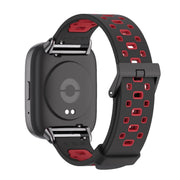 For Redmi Watch 3 Lite / Watch 3 Active Mijobs Square Hole Breathable TPU Watch Band(Black Red)