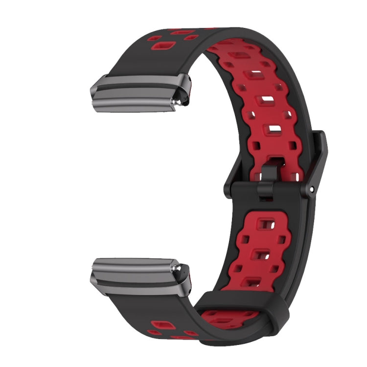 For Redmi Watch 3 Lite / Watch 3 Active Mijobs Square Hole Breathable TPU Watch Band(Black Red) - Watch Bands by MIJOBS | Online Shopping South Africa | PMC TechLife | Buy Now Pay Later Mobicred