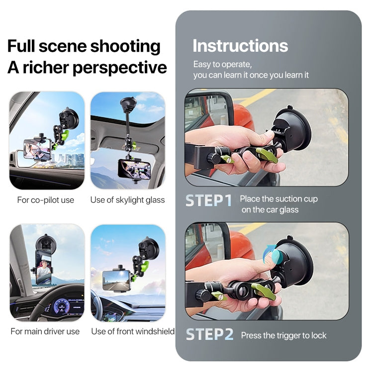 Single Suction Cup Pea Clamp Arm Holder 23cm with Elastic Phone Clamp - Car Holders by PMC TechLife | Online Shopping South Africa | PMC TechLife | Buy Now Pay Later Mobicred
