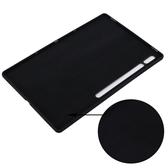 For Samsung Galaxy Tab S9 Ultra / S10 Ultra Pure Color Liquid Silicone Shockproof Tablet Case(Black)