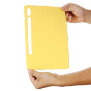 For Samsung Galaxy Tab S9 Ultra / S10 Ultra Pure Color Liquid Silicone Shockproof Tablet Case(Yellow)