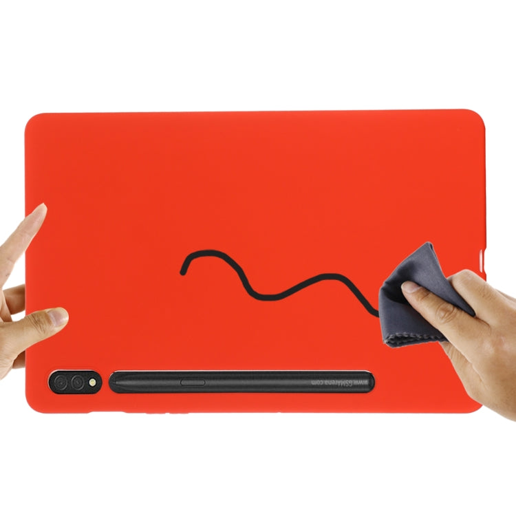 For Samsung Galaxy Tab S9 Ultra / S10 Ultra Pure Color Liquid Silicone Shockproof Tablet Case(Red)