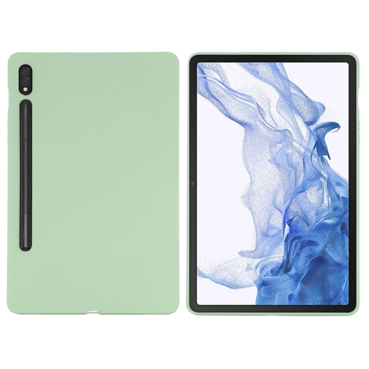 For Samsung Galaxy Tab S9 Ultra / S10 Ultra Pure Color Liquid Silicone Shockproof Tablet Case(Green)