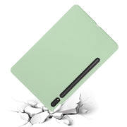 For Samsung Galaxy Tab S9 Ultra / S10 Ultra Pure Color Liquid Silicone Shockproof Tablet Case(Green)