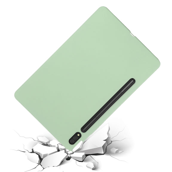 For Samsung Galaxy Tab S9 Ultra / S10 Ultra Pure Color Liquid Silicone Shockproof Tablet Case(Green)