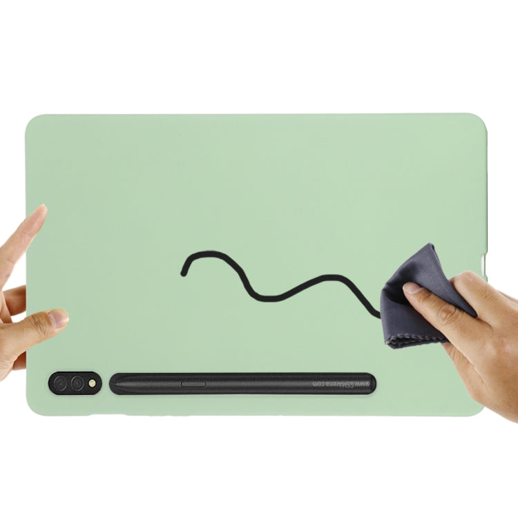 For Samsung Galaxy Tab S9 Ultra / S10 Ultra Pure Color Liquid Silicone Shockproof Tablet Case(Green)