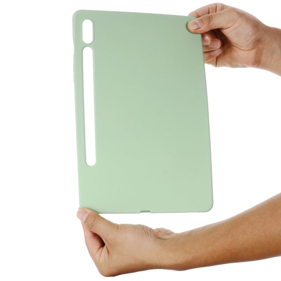 For Samsung Galaxy Tab S9 Ultra / S10 Ultra Pure Color Liquid Silicone Shockproof Tablet Case(Green)