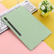 For Samsung Galaxy Tab S9 Ultra / S10 Ultra Pure Color Liquid Silicone Shockproof Tablet Case(Green)