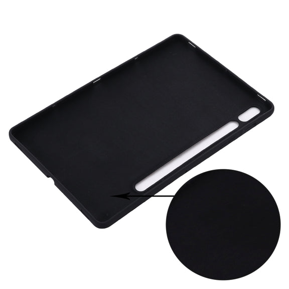 For Samsung Galaxy Tab S10 FE / S9 FE Pure Color Liquid Silicone Shockproof Tablet Case(Black)