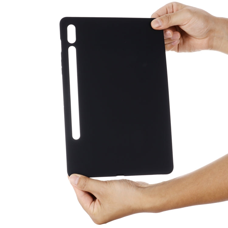For Samsung Galaxy Tab S10 FE / S9 FE Pure Color Liquid Silicone Shockproof Tablet Case(Black) - Galaxy Tab S9 FE by PMC Jewellery | Online Shopping South Africa | PMC Jewellery | Buy Now Pay Later Mobicred