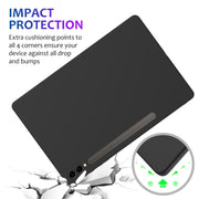 For Samsung Galaxy Tab S9+ Pure Color Liquid Silicone Shockproof Tablet Case(Black)