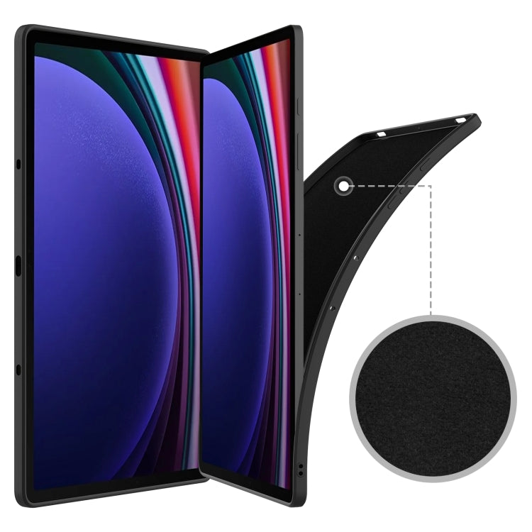 For Samsung Galaxy Tab S9+ Pure Color Liquid Silicone Shockproof Tablet Case(Black)