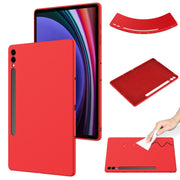 For Samsung Galaxy Tab S9+ Pure Color Liquid Silicone Shockproof Tablet Case(Red)