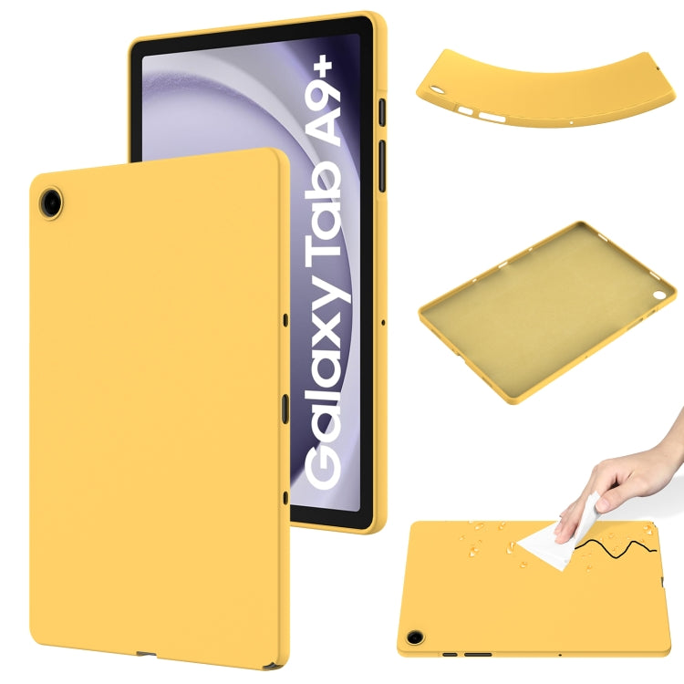 For Samsung Galaxy Tab A9+ Pure Color Liquid Silicone Shockproof Tablet Case(Yellow) - Galaxy Tab A9+ by PMC TechLife | Online Shopping South Africa | PMC TechLife | Buy Now Pay Later Mobicred