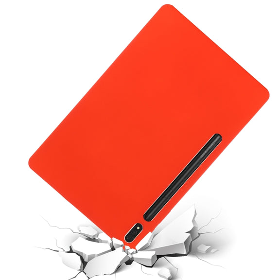 For Samsung Galaxy Tab S9 FE+ / S10+ Pure Color Liquid Silicone Shockproof Tablet Case(Red)